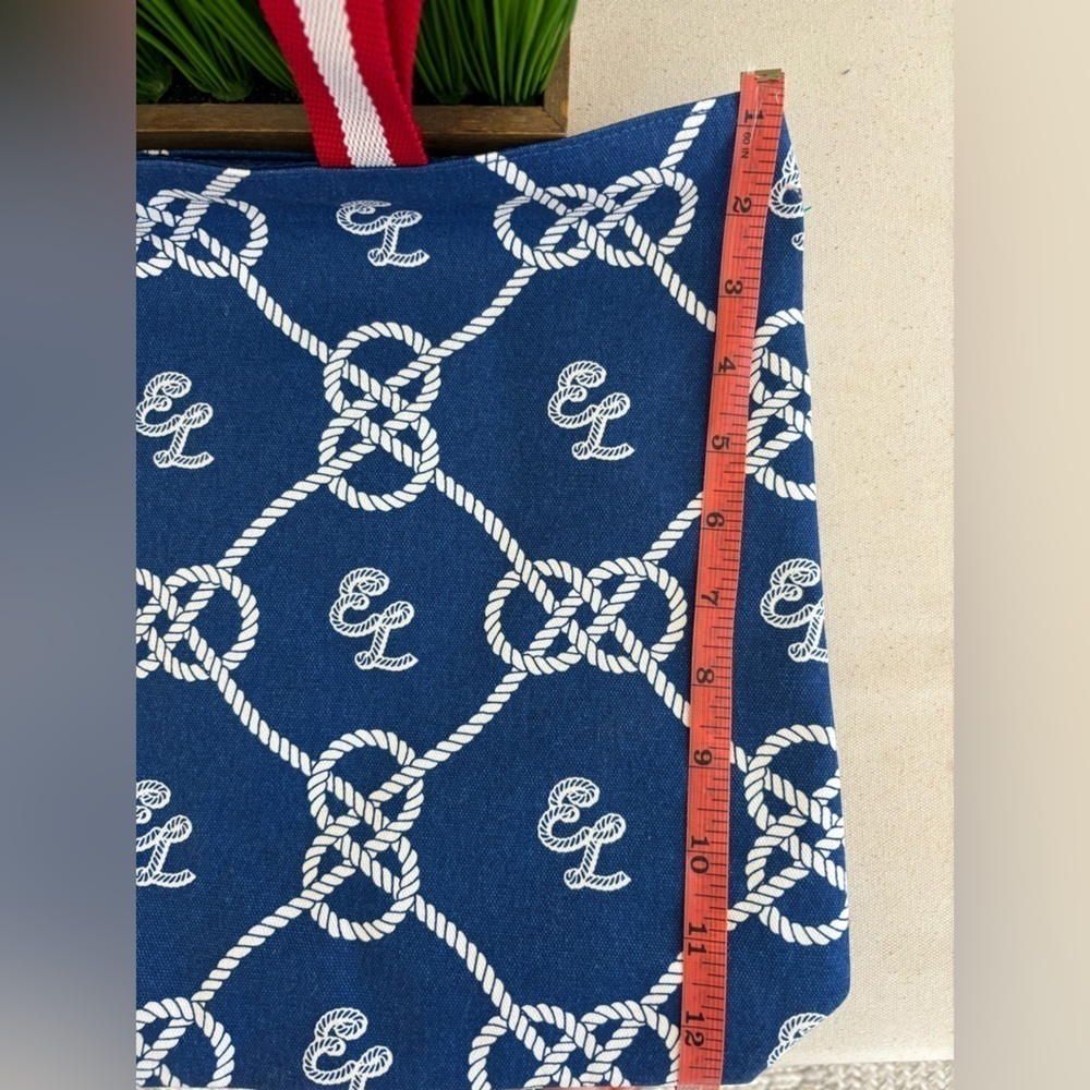 Estee Lauder Tote Bag Beach Blue White Knots Rope Nautical Brand New - Picture 10 of 11